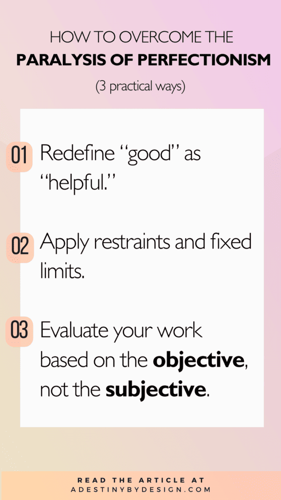 how to overcome perfectionism