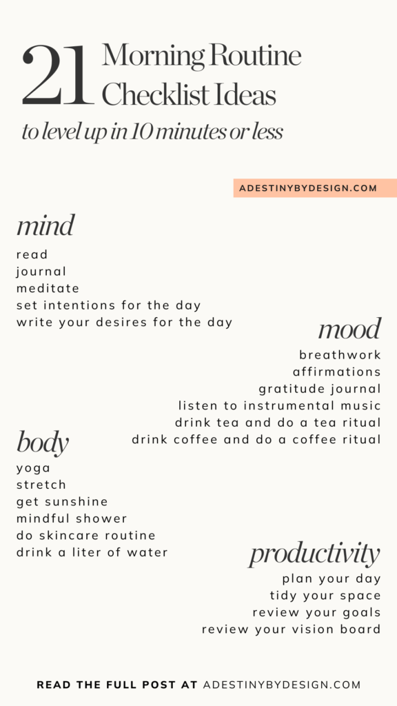 21 morning routine checklist ideas to level up in 10 minutes or less